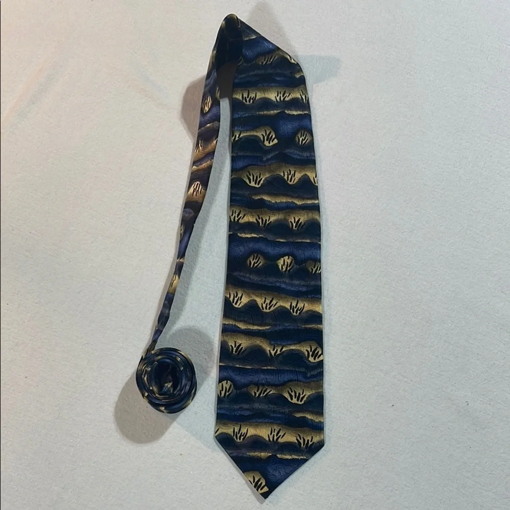 J. Garcia 10th Anniversary Duck Worm Alarm Silk Tie 177 of 1000 Blue Gold